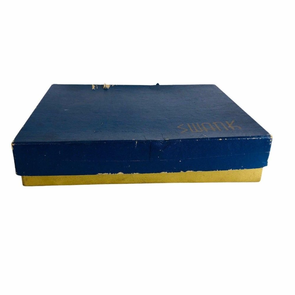 Vintage SWANK Ascot Bar Set Black Leather Silver - Picture 11 of 12